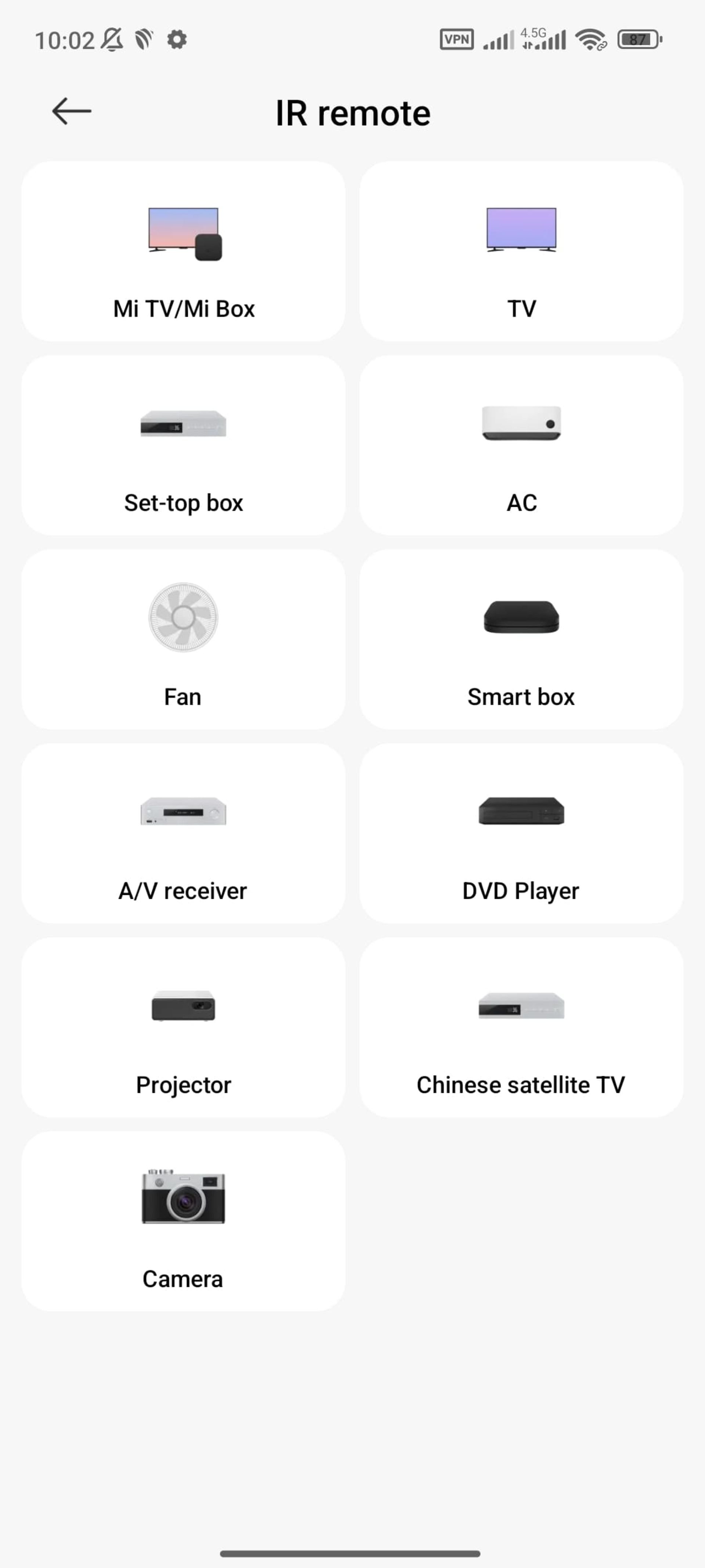 اتصال کولر به گوشی در اپلیکیشن Mi Remote Controller