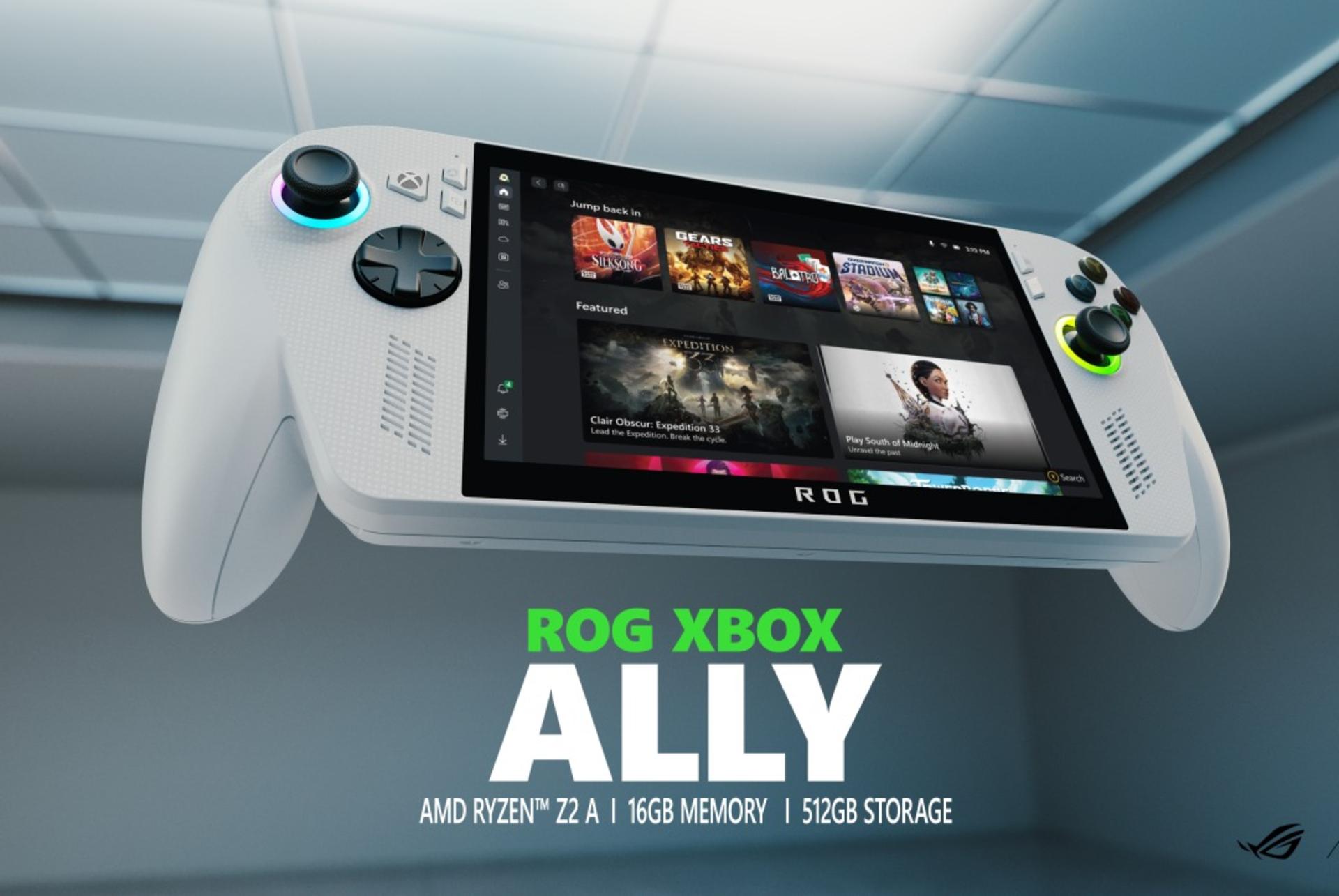 کنسول دستی ROG Xbox Ally معلق در هوا