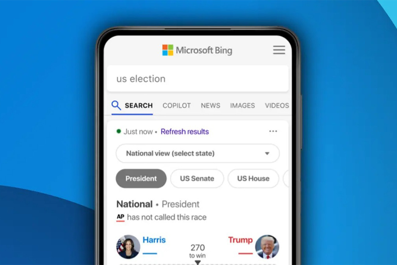طراحی مایکروسافت بینگ در آستانه انتخابات آمریکا آپدیت شد
