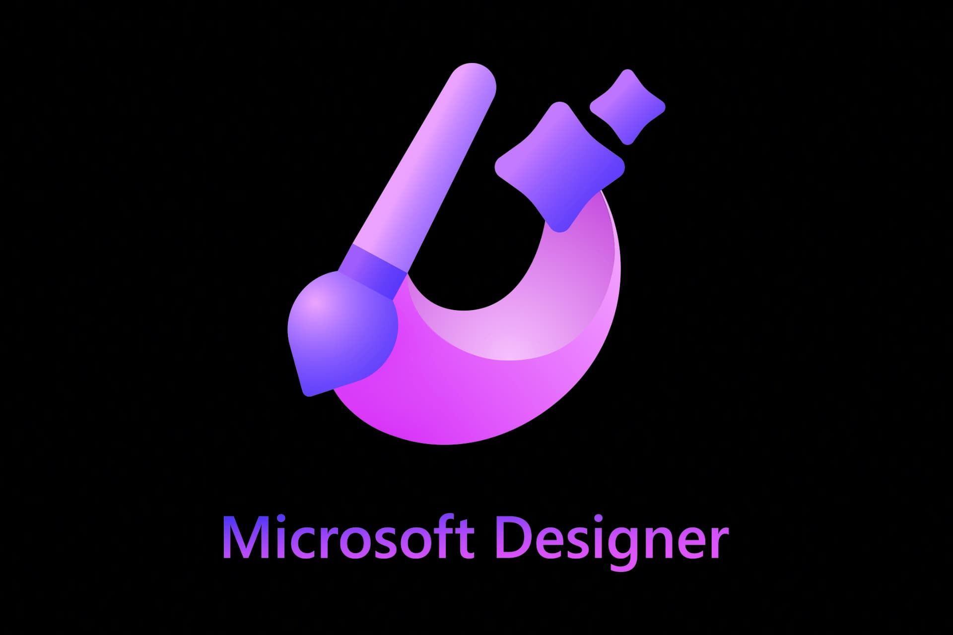 لوگو مایکروسافت دیزاینر / Microsoft Desginer در پس زمینه مشکی