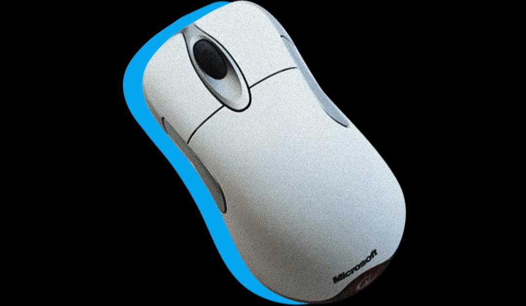ماوس Intellimouse مایکروسافت از نمای بالا