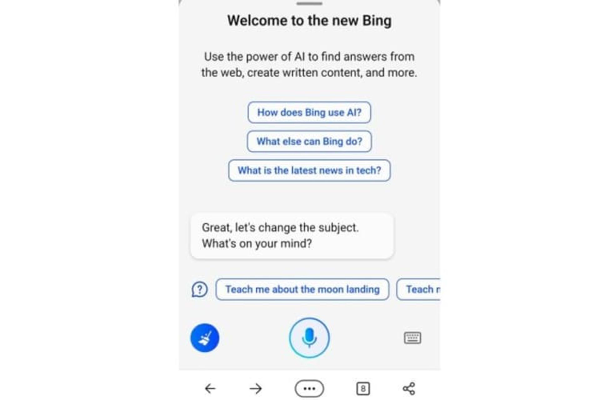 رابط کاربری بینگ جدید در موبایل