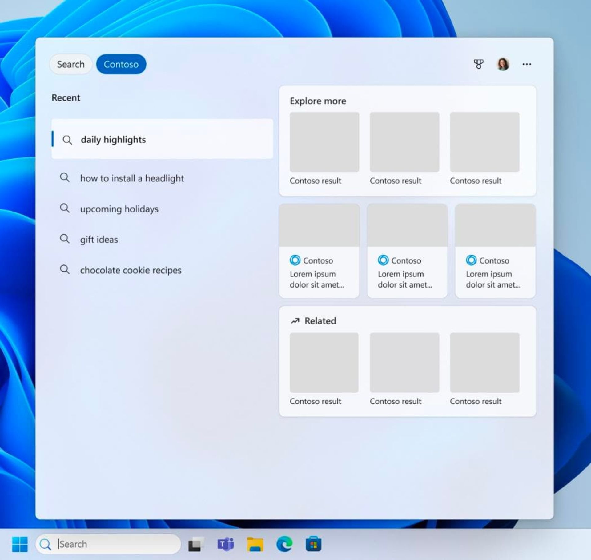 صفحه انتخاب جستجوگر ویندوز ۱۱ پس از تغییرات DMA