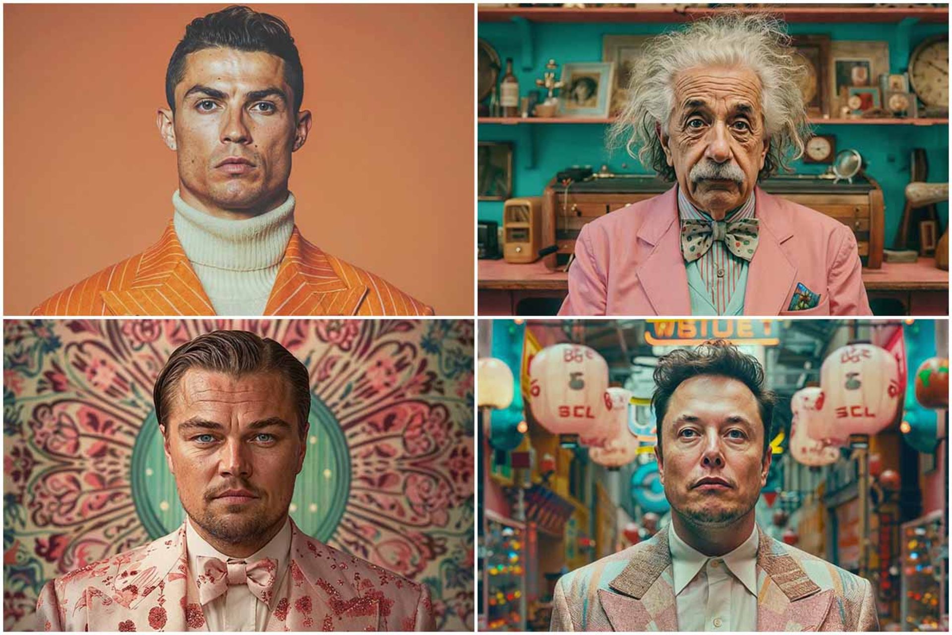 میدجرنی ۶ - مشاهیر به سبک وس اندرسون