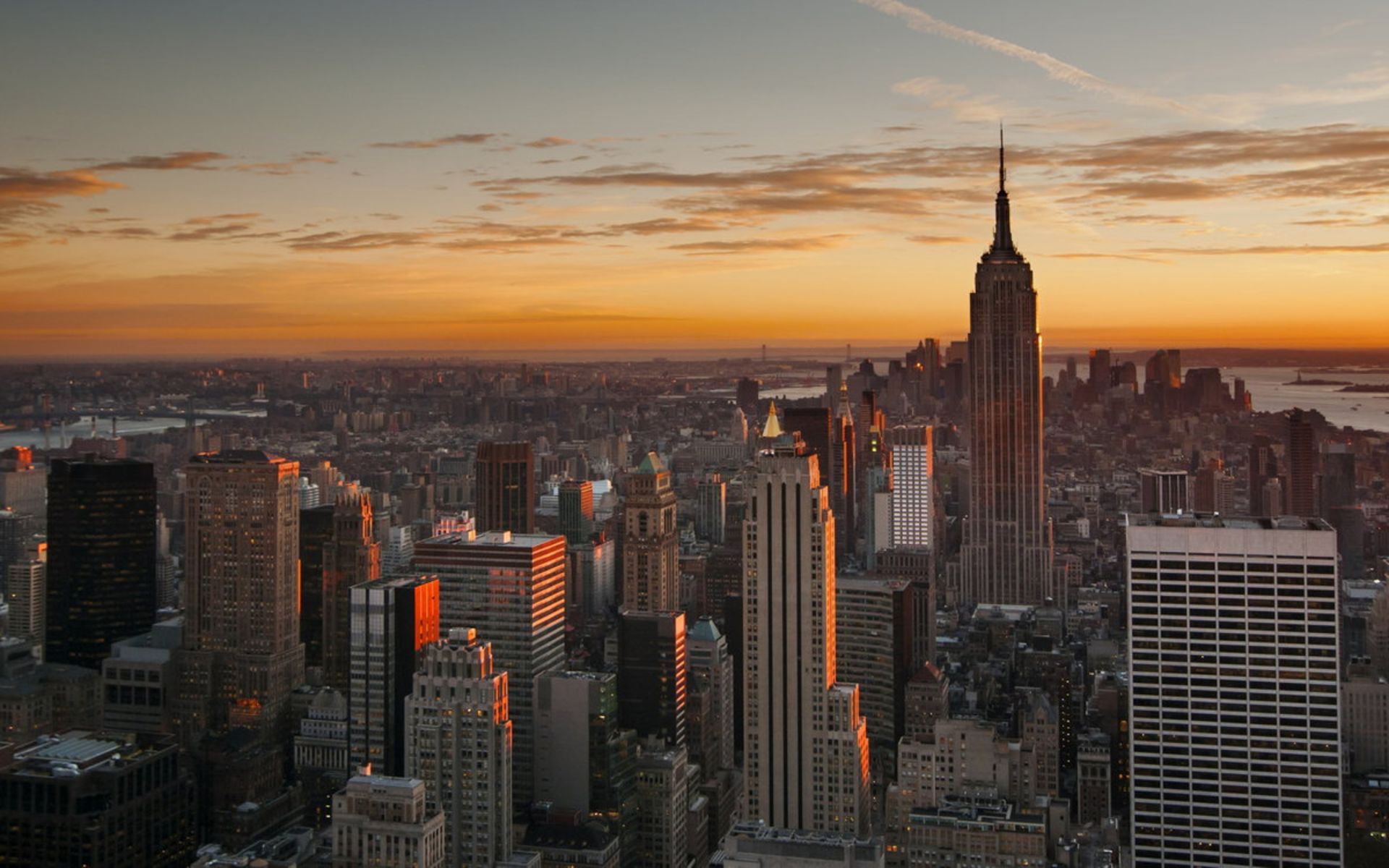 شهر منهتن در غروب