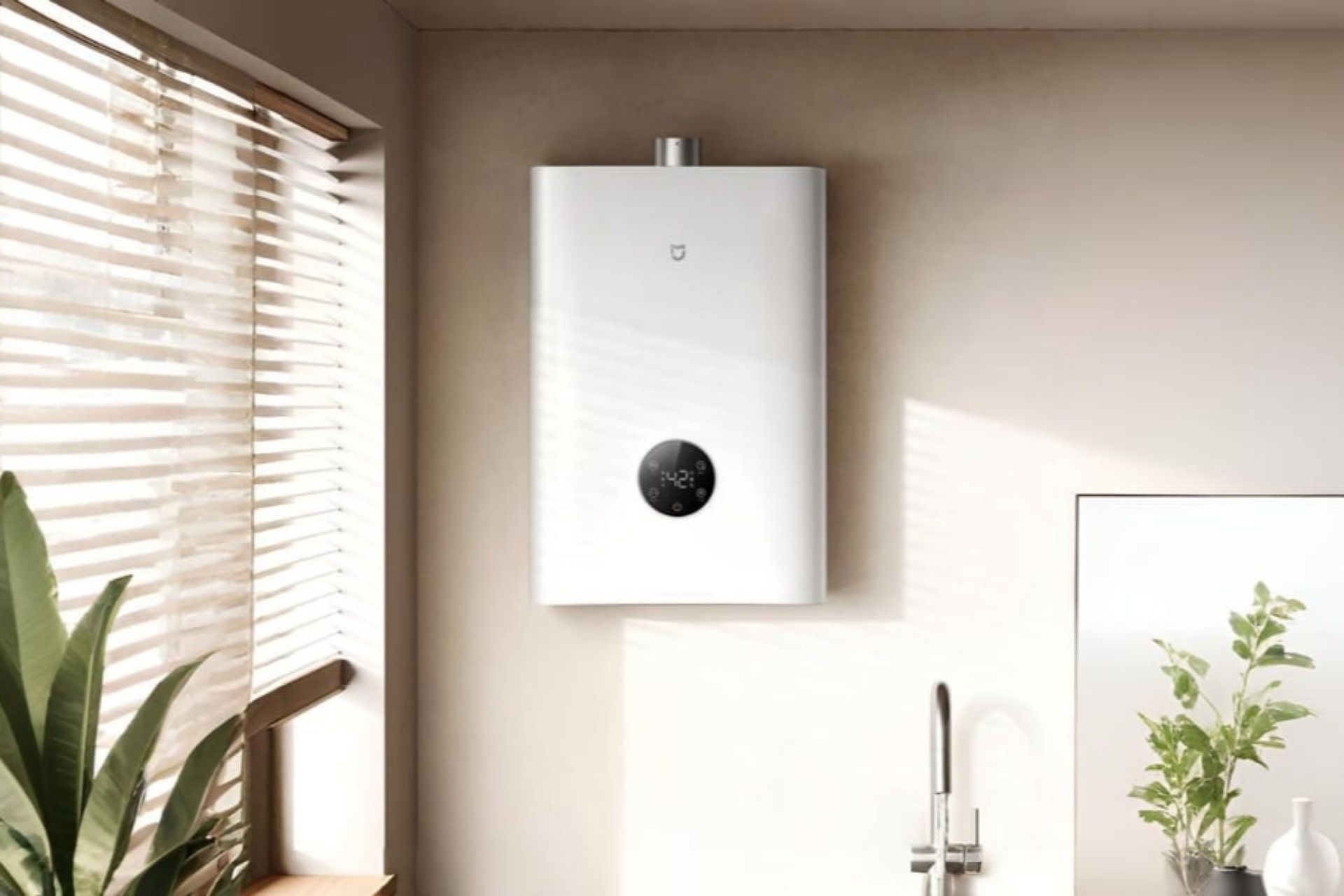 آبگرمکن Mijia Smart Gas Water Heater 2 در رنگ سفید روی دیوار