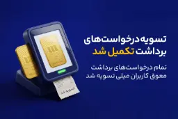 شمش‌های طلای میلی (Milli Gold) در کنار دستگاه پرداخت دیجیتال