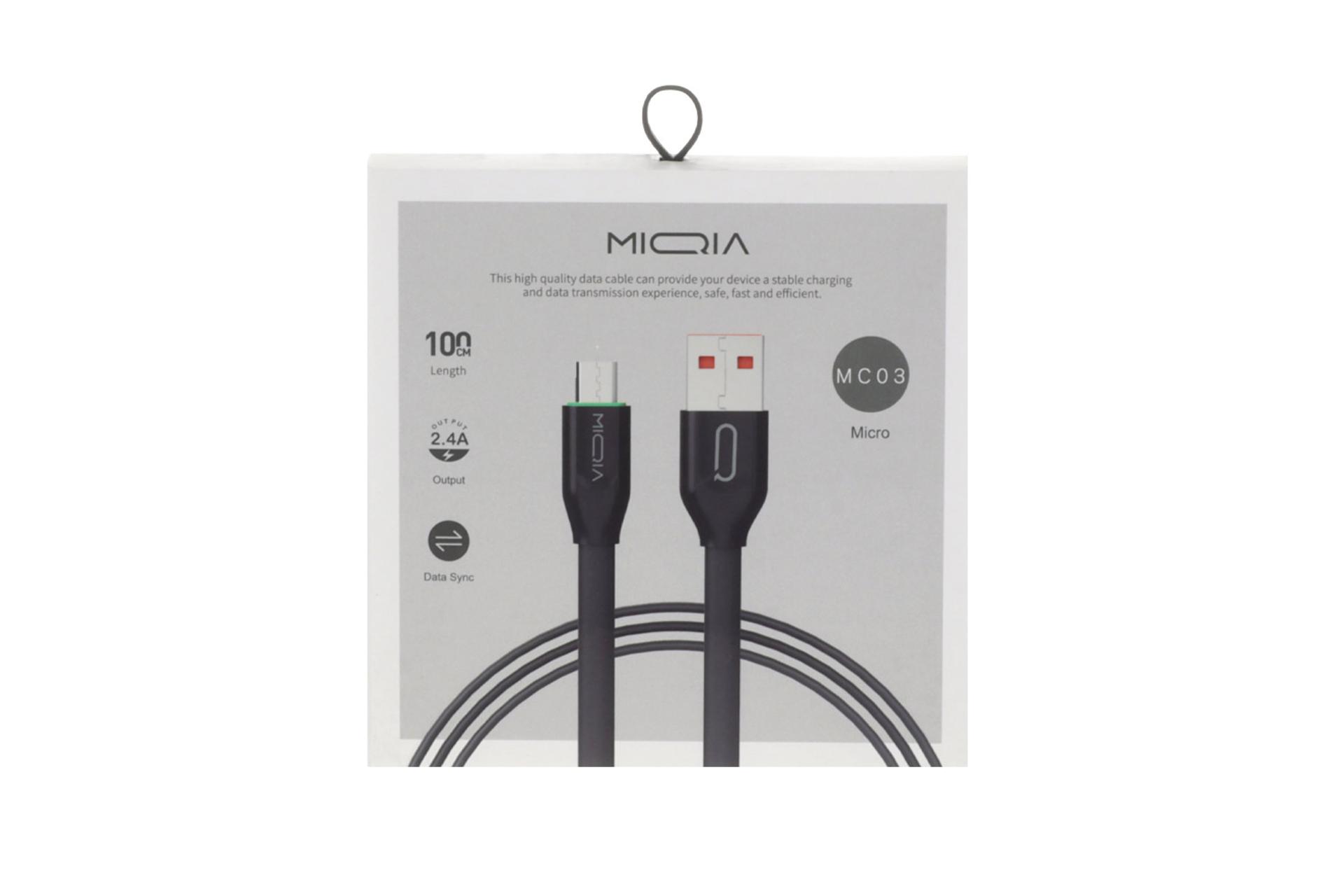 جعبه کابل شارژ USB میکیا Type-A به Micro-USB مدل MC03 با طول 1 متر