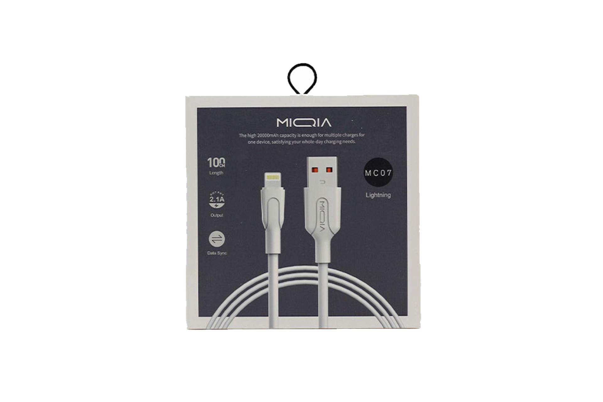 جعبه کابل شارژ USB میکیا Type-A به Lightning مدل MC07 با طول 1 متر