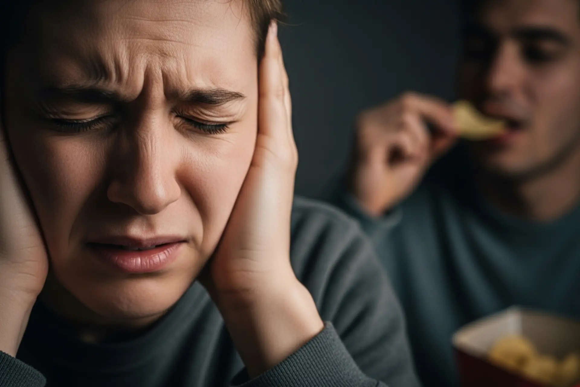 مردی که از صداهای مزاحم دچار اضطراب شده است