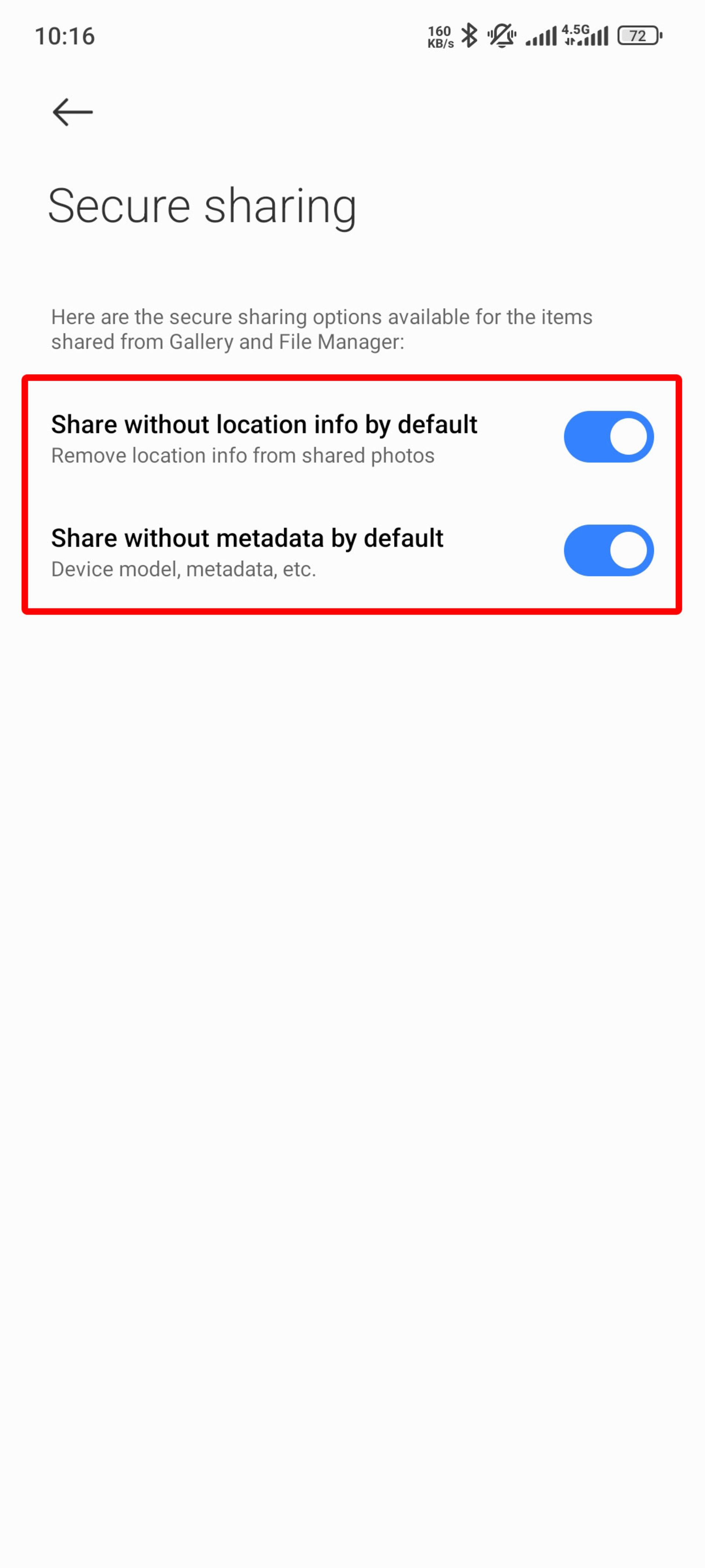 Delete information from photos in Xiaomi