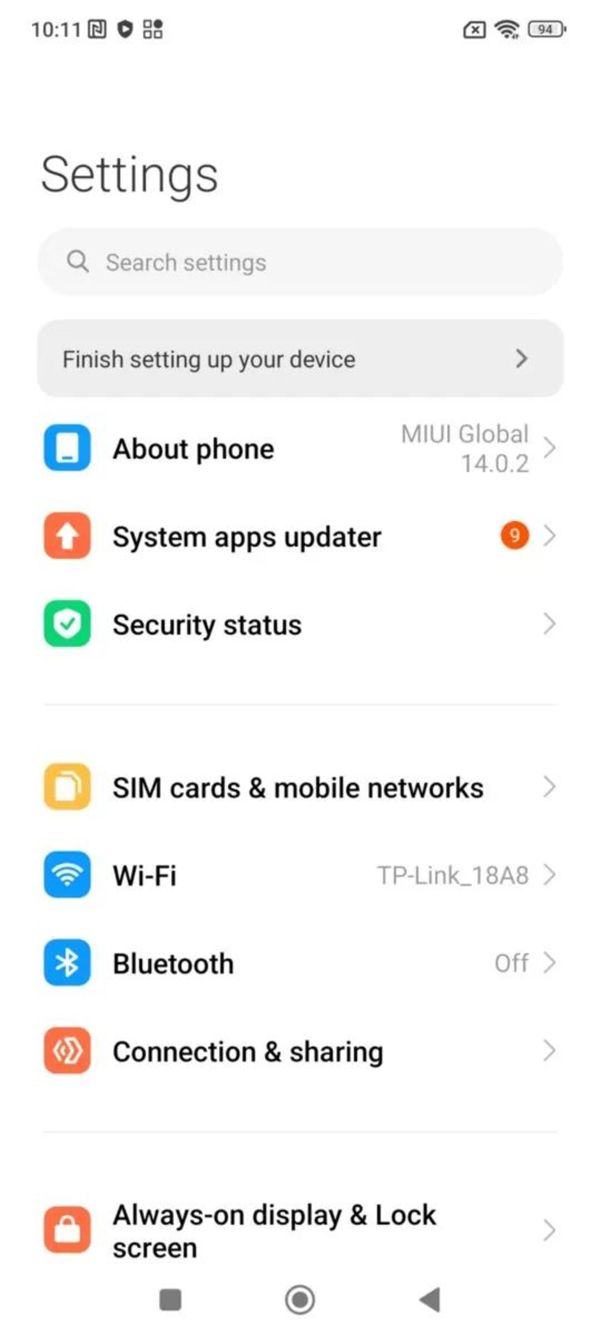 تنظیمات miui