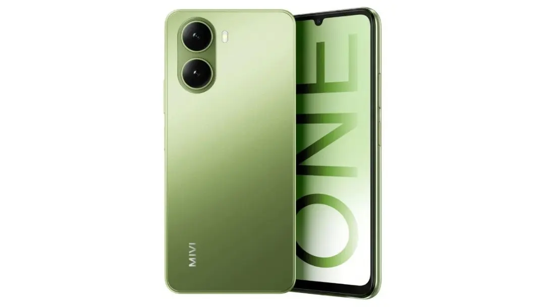 گوشی هوشمند میوی وان (Mivi One) با بدنه سبز رنگ و دوربین دوگانه