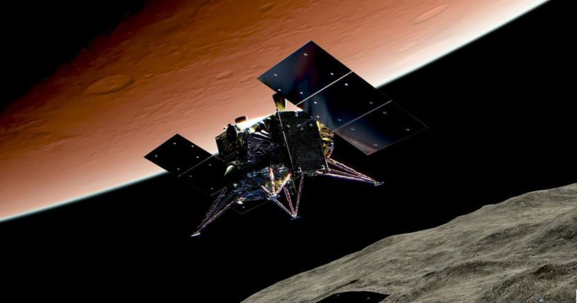 فضاپیمای کاوشگر اقمار مریخی ژاپن برفراز سیاره سرخ