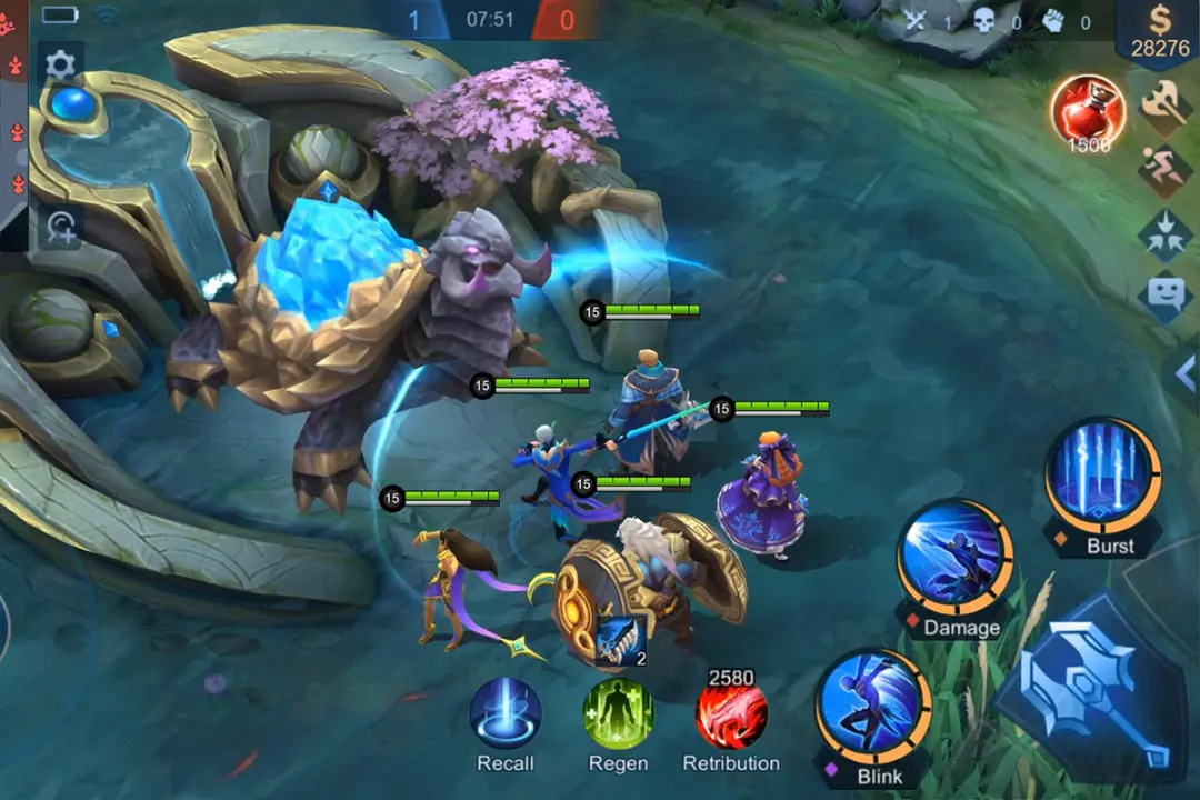 مبارزه شخصیت‌های بازی Mobile Legends (موبایل لجندز) در محیط میدان نبرد