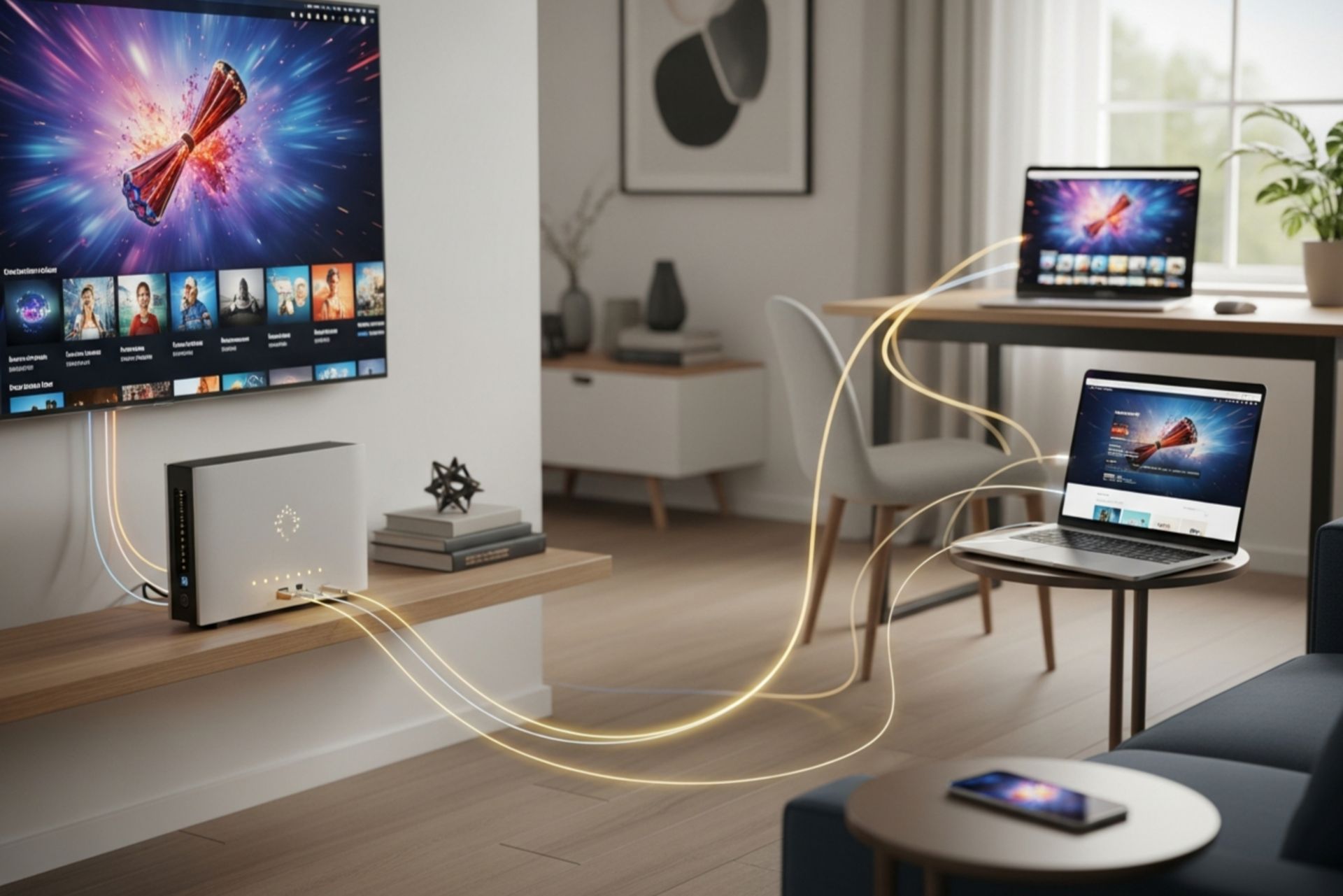 مودم فیبر نوری مدرن و اینترنت پرسرعت خانگی