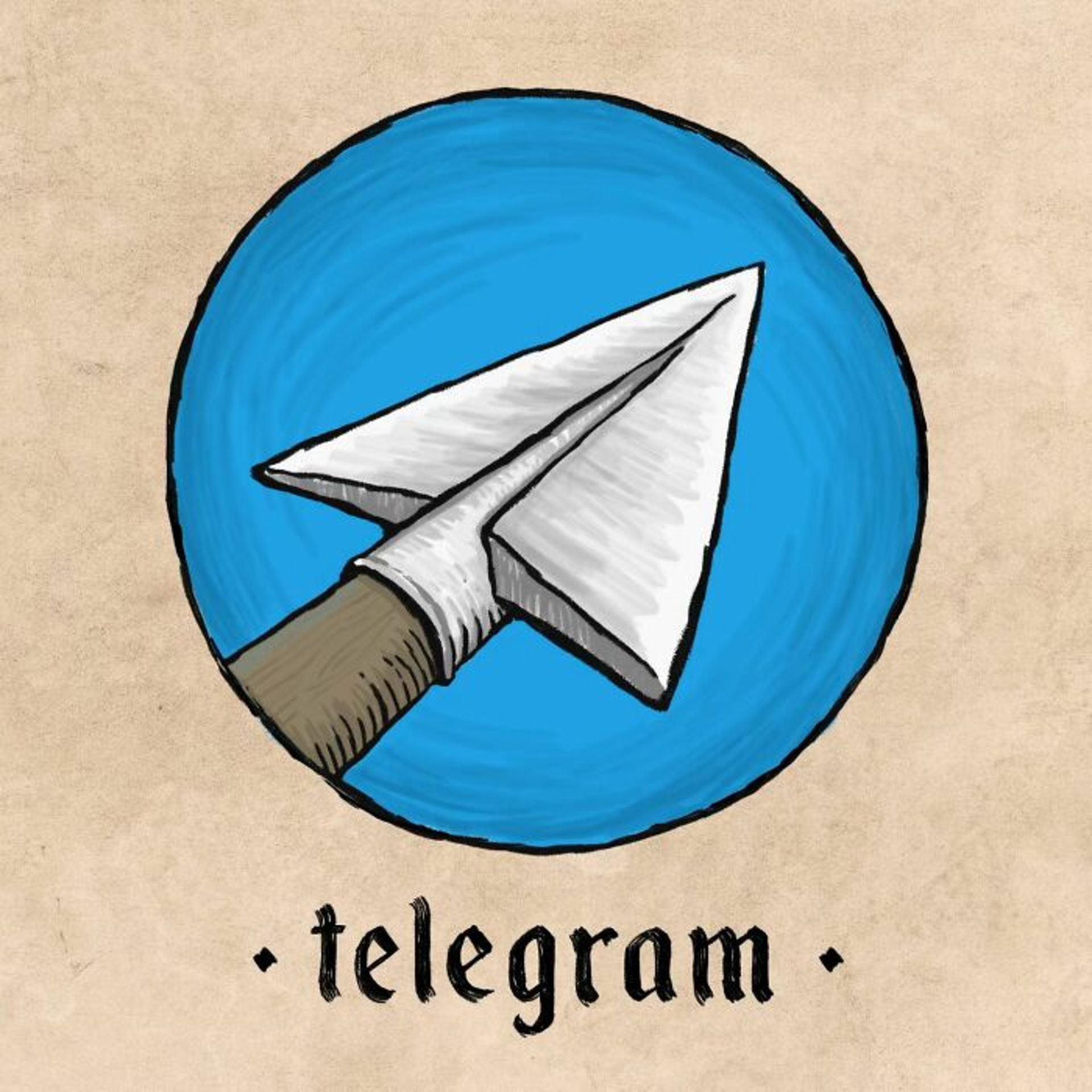لوگوی تلگرام به سبک قرون وسطی