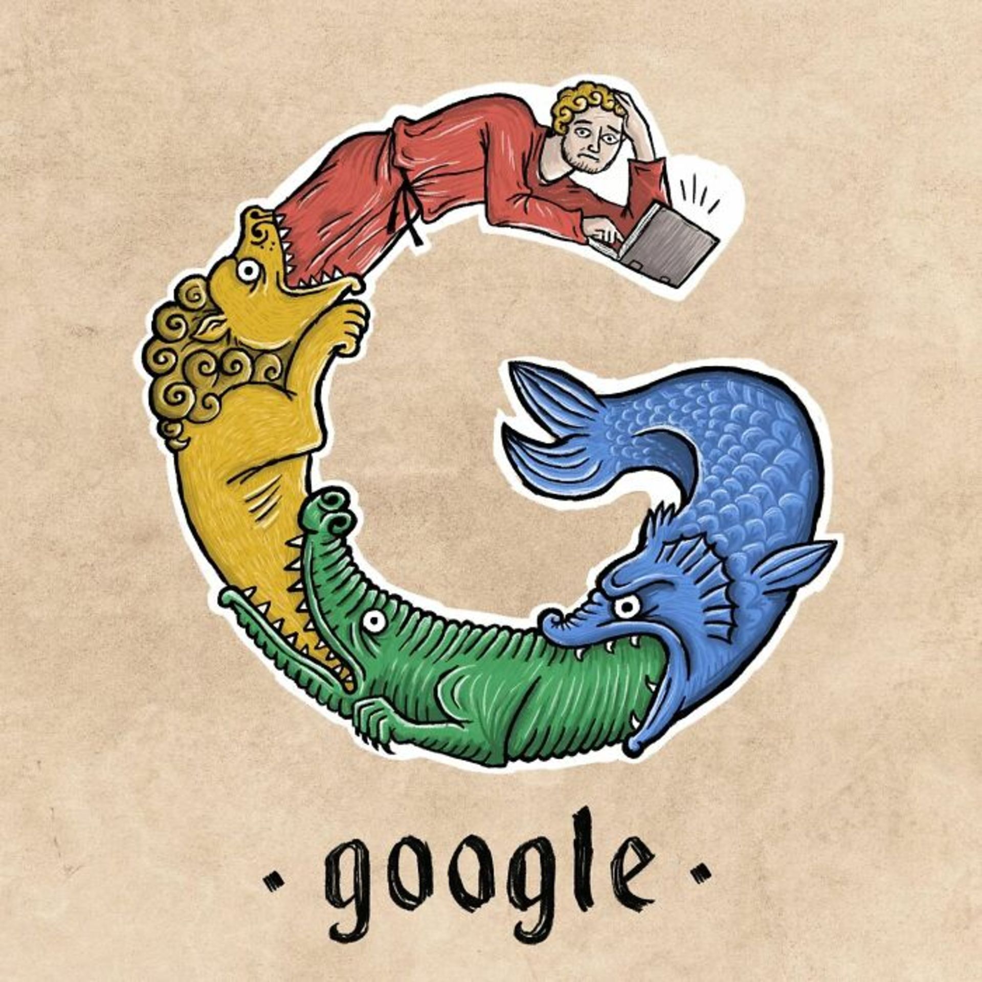 لوگوی گوگل به سبک قرون وسطی