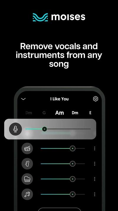 Moises application to target the singer's voice