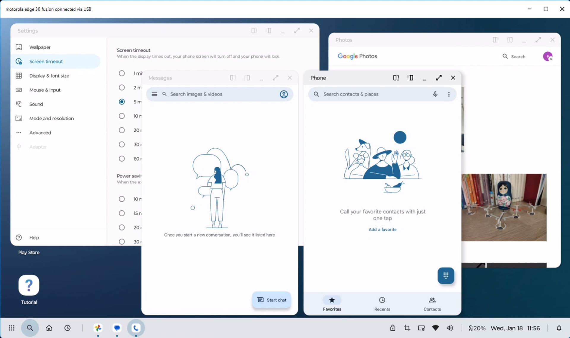 اجرای چند اپلیکیشن در Ready For موتورولا