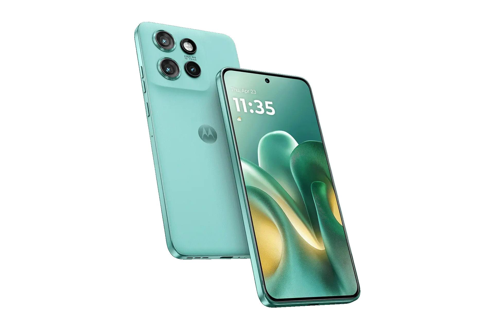 نمای جانبی گوشی موبایل موتورولا اج 60 نئو فیروزه ای / Motorola Edge 60 Neo