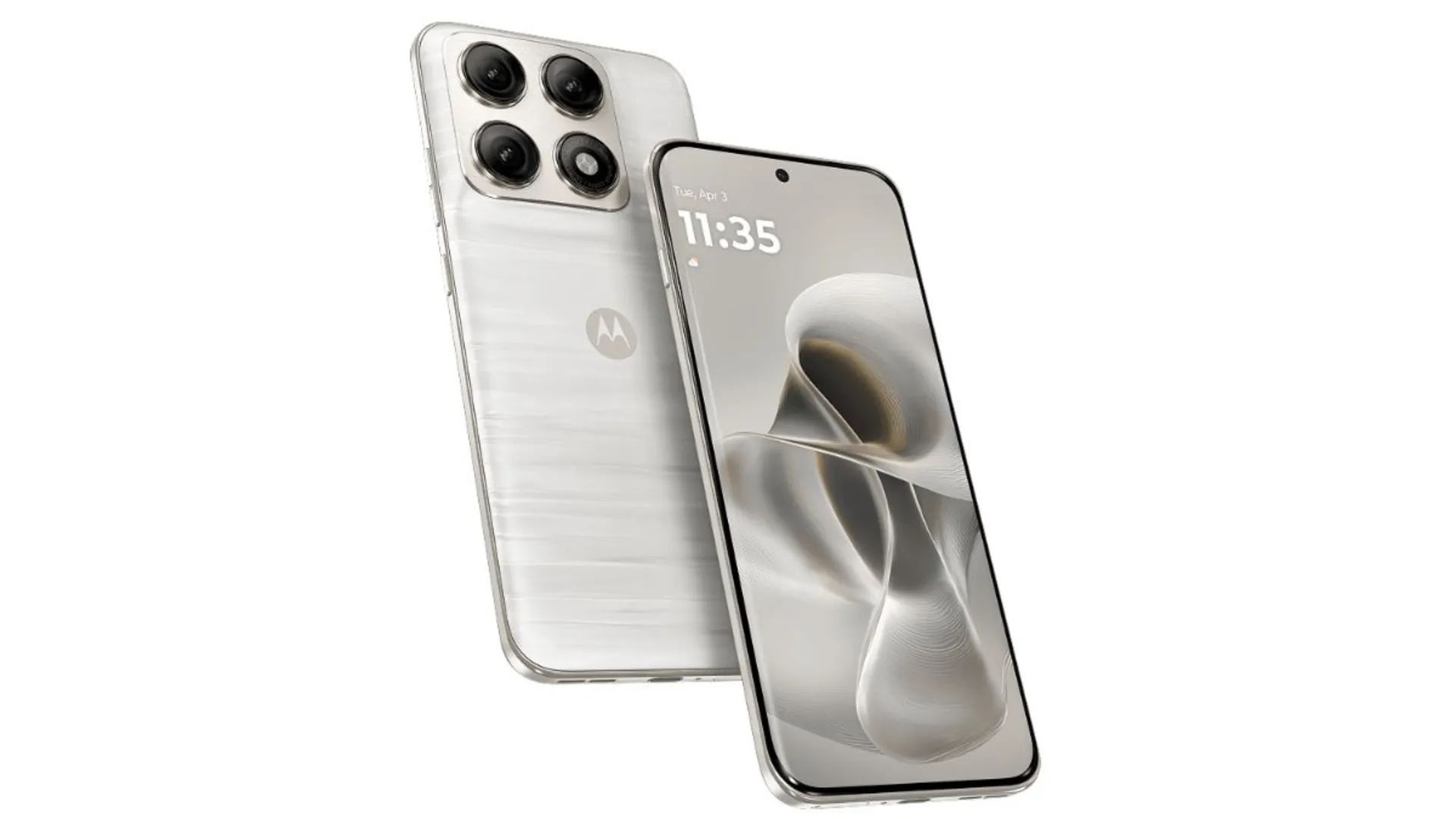 نمای پشت و جلو گوشی موتورولا اج ۷۰ پرو رنگ سفید