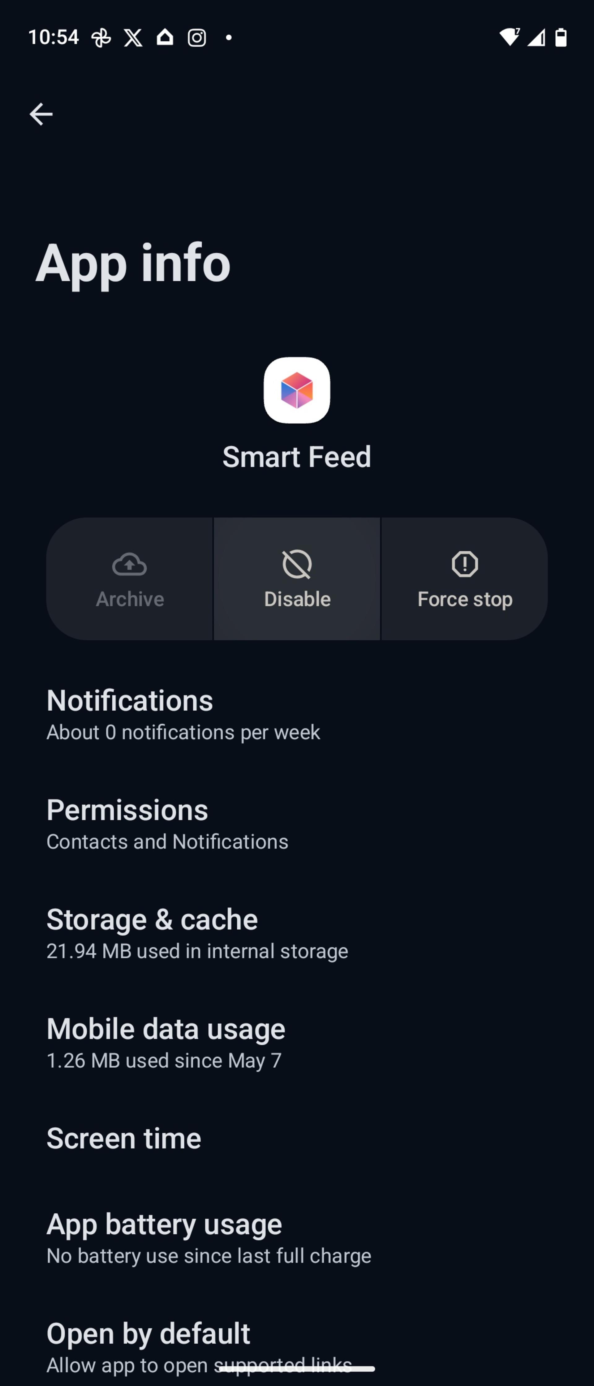 اپلیکیشن Smart Feed موتورولا در منوی برنامه‌ها