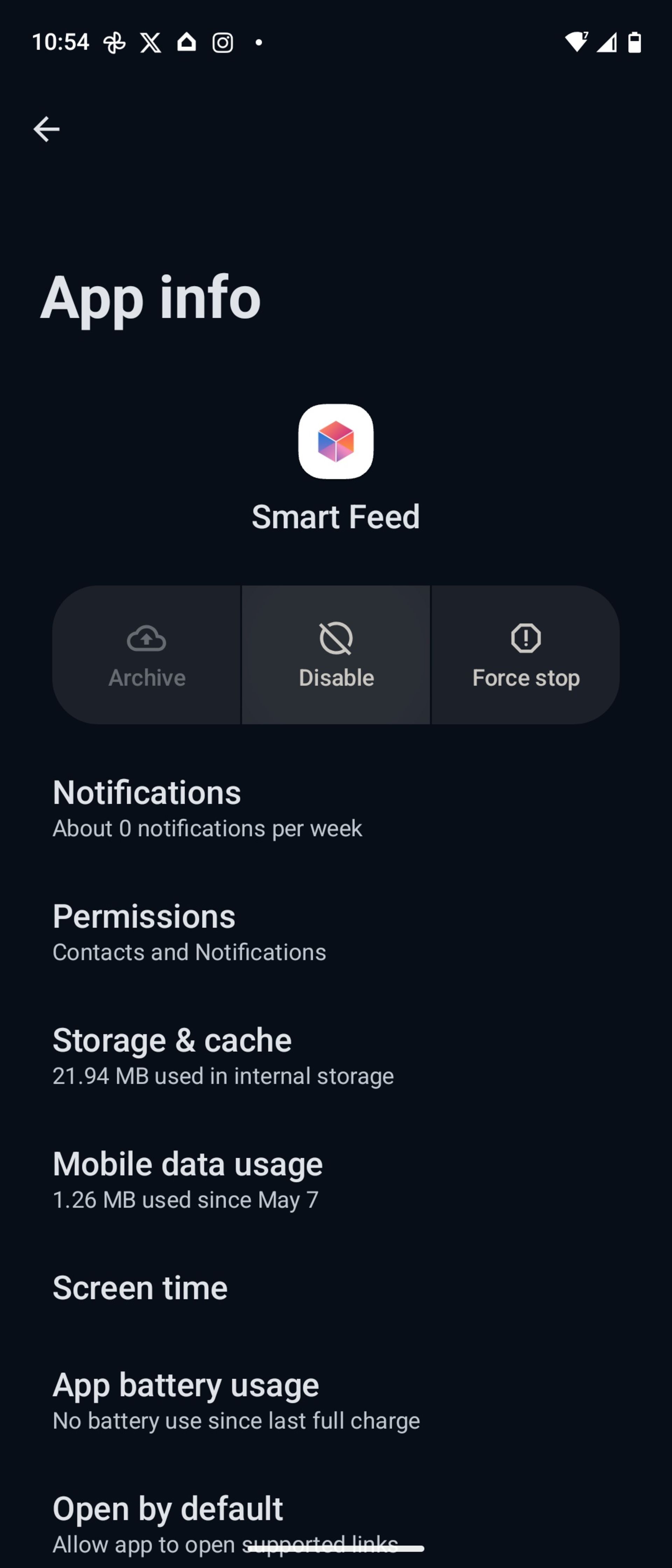 اپلیکیشن Smart Feed موتورولا در منوی برنامه‌ها