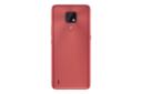 نمای پنل پشت گوشی موبایل موتو E7 موتورولا / Motorola Moto E7 با نمایش لوگو، سنسور اثر انگشت و دوربین پنل پشت رنگ قرمز
