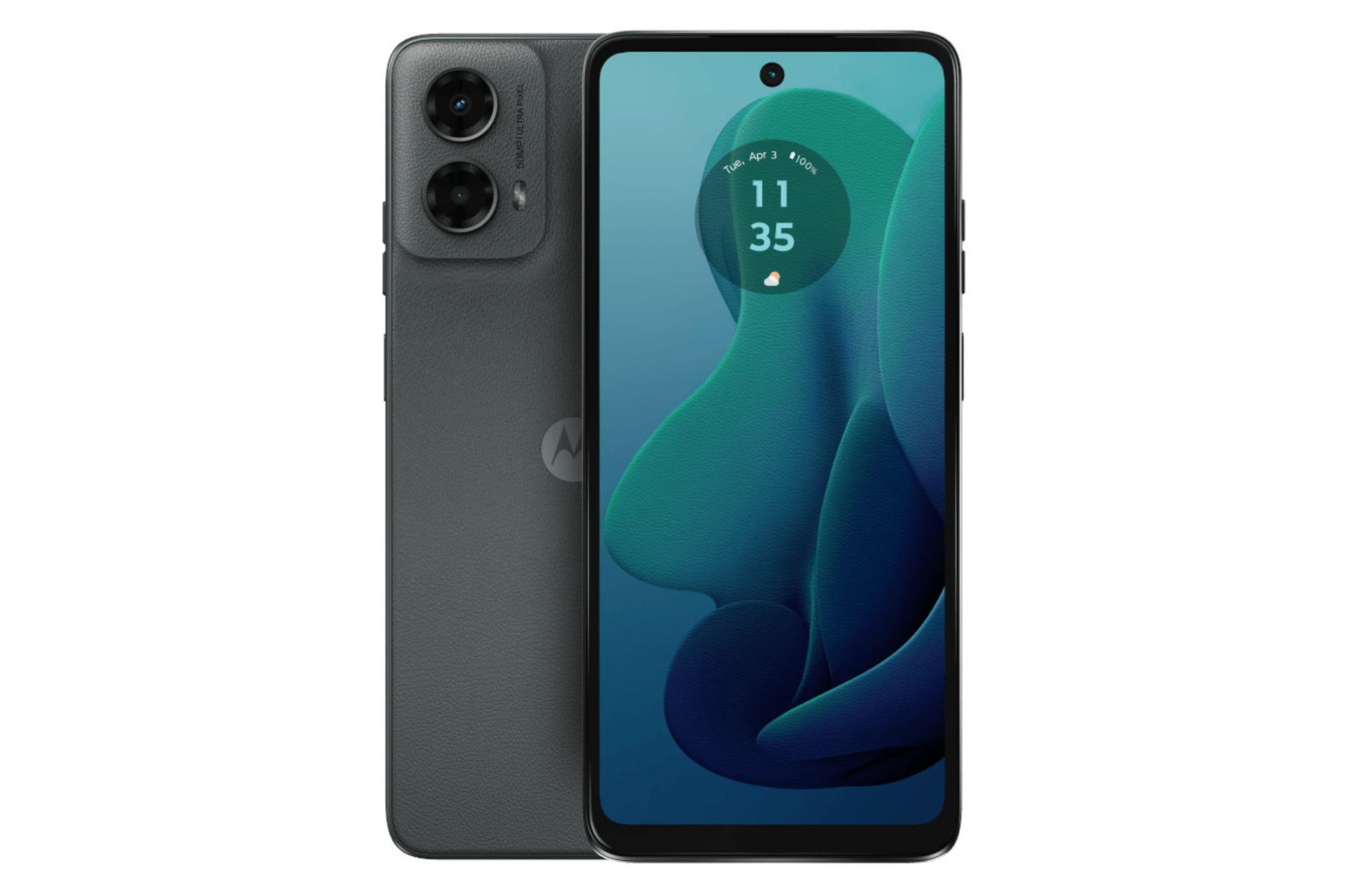 پنل جلو و پشت گوشی موبایل موتو G موتورولا نسخه 2024 سبز تیره / Motorola Moto G 2024