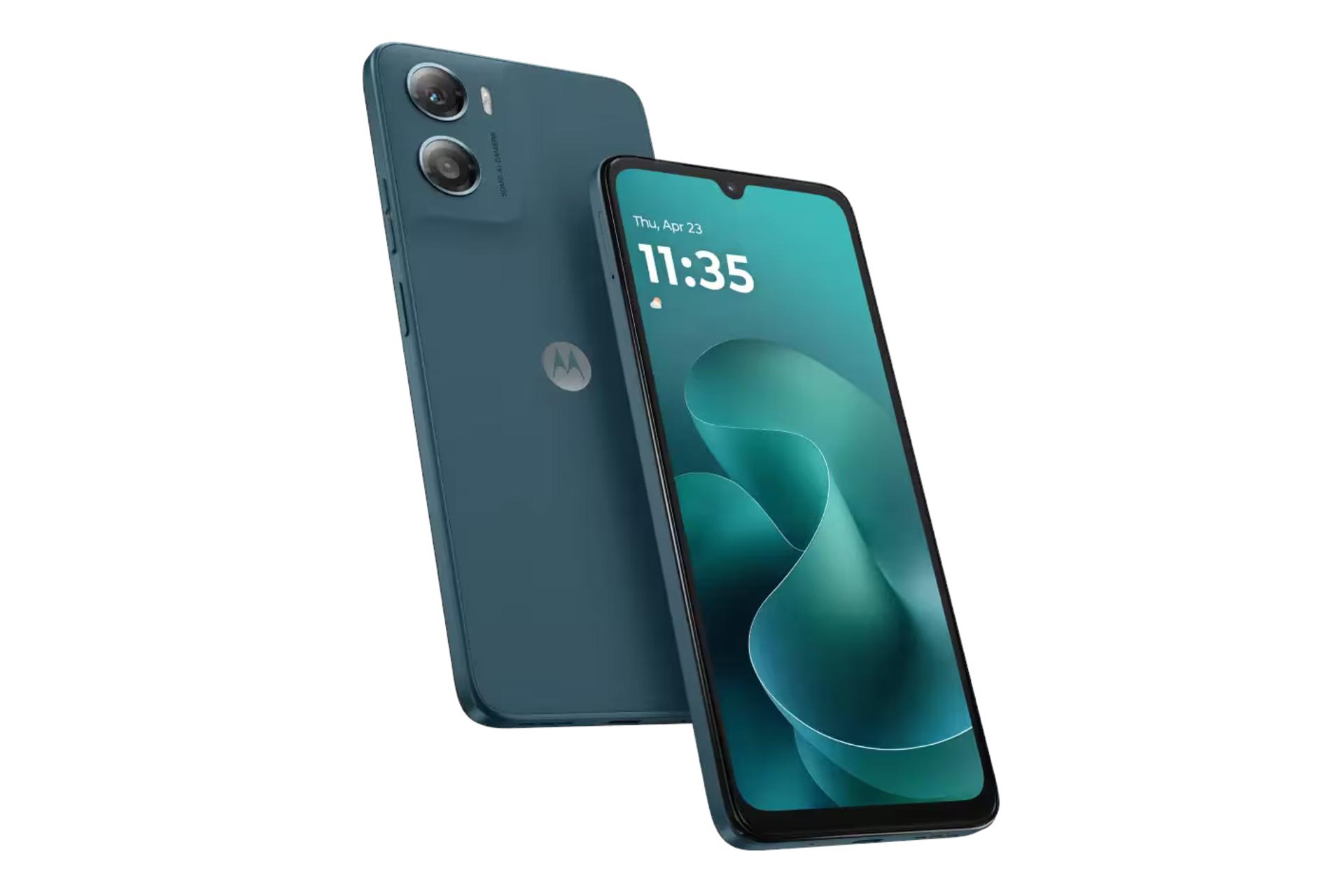 نمای جانبی گوشی موبایل موتو G06 پاور موتورولا سبز تیره / Motorola Moto G06 Power