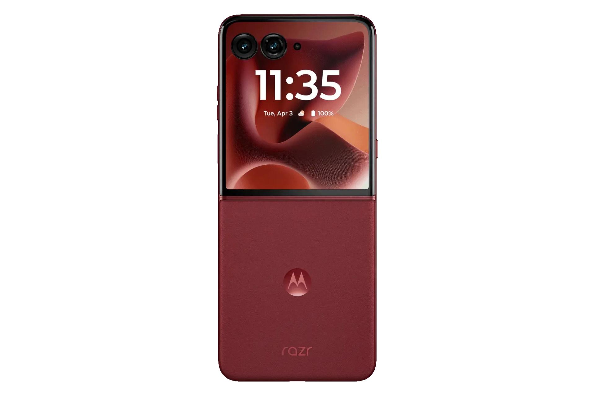 پنل پشت و چینش دوربین گوشی موبایل ریزر 60 اولترا موتورولا قرمز / Motorola Razr 60 Ultra