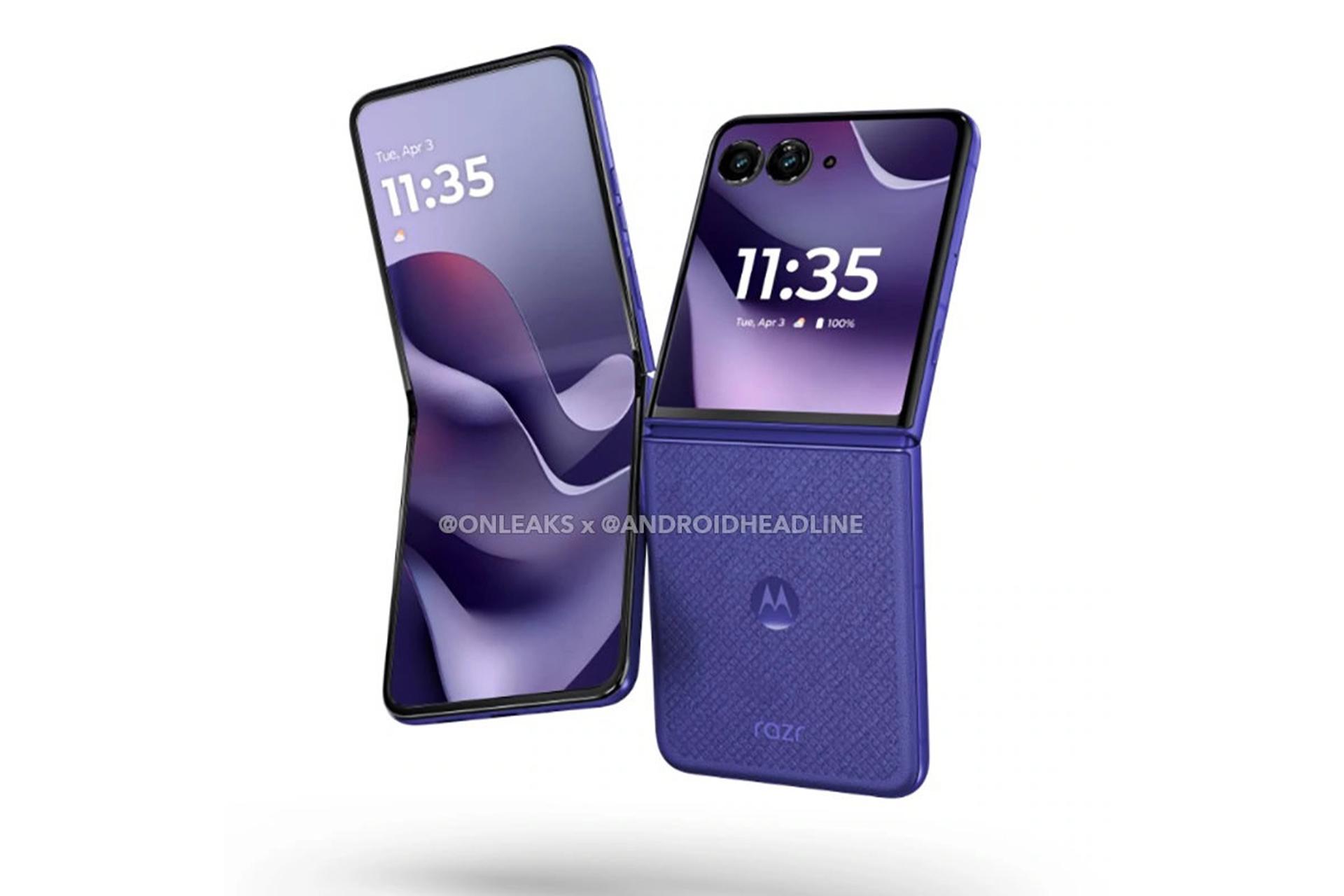رندر غیر رسمی از نمای پشت و جلو گوشی موتورولا ریزر ۷۰ اولترا