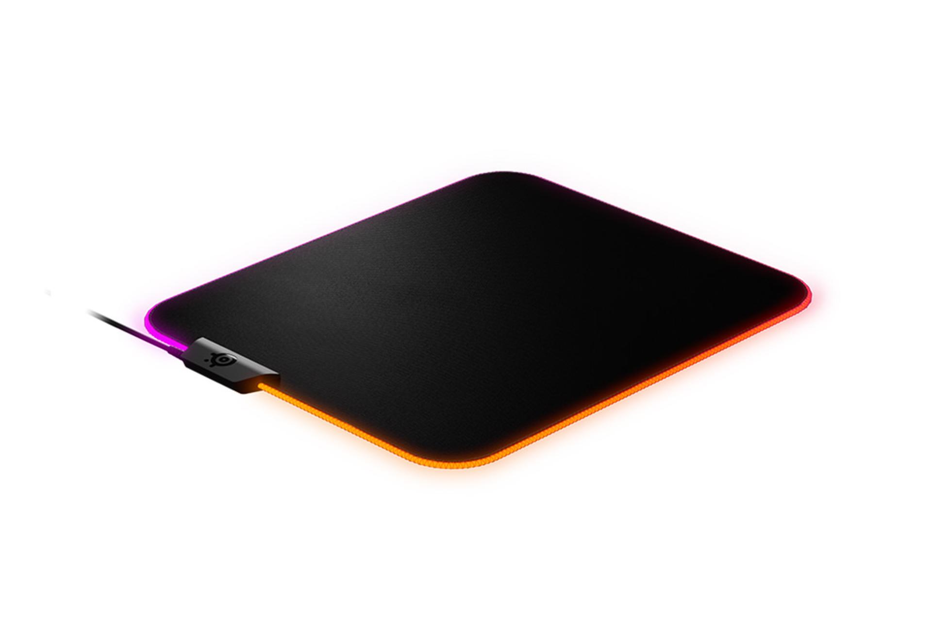 ماوس پد استیل سریز SteelSeries QcK Prism Medium نمای بالا و چپ