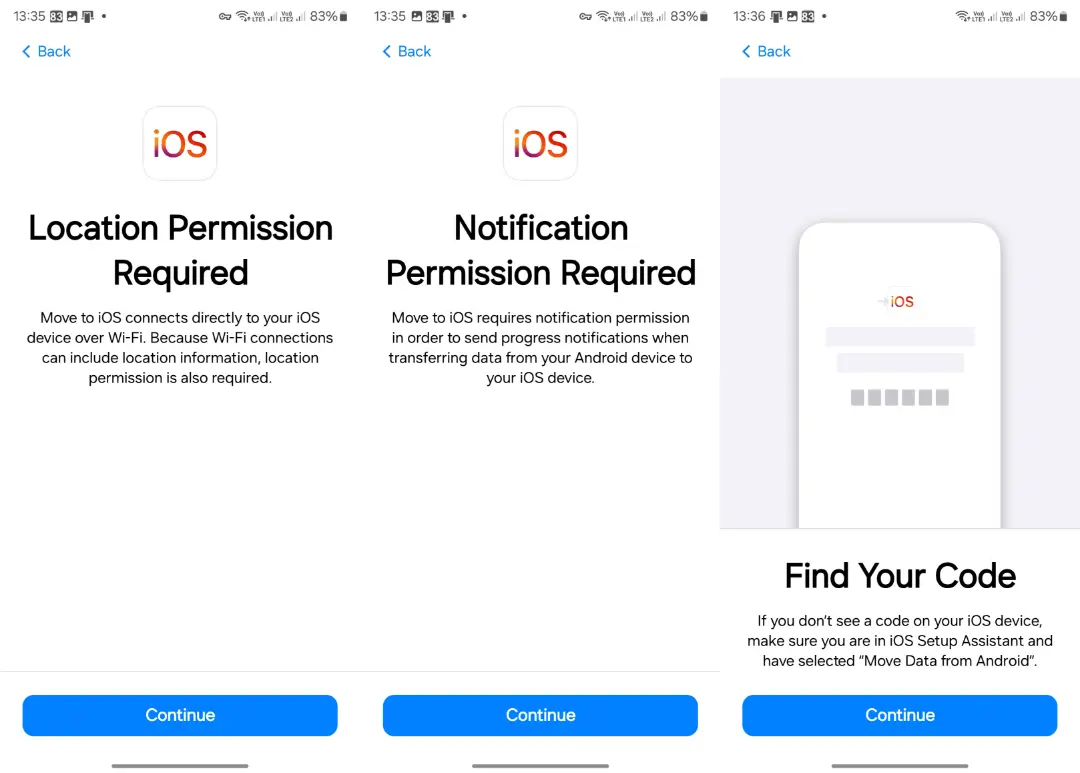 برنامه Move to iOS اندروید