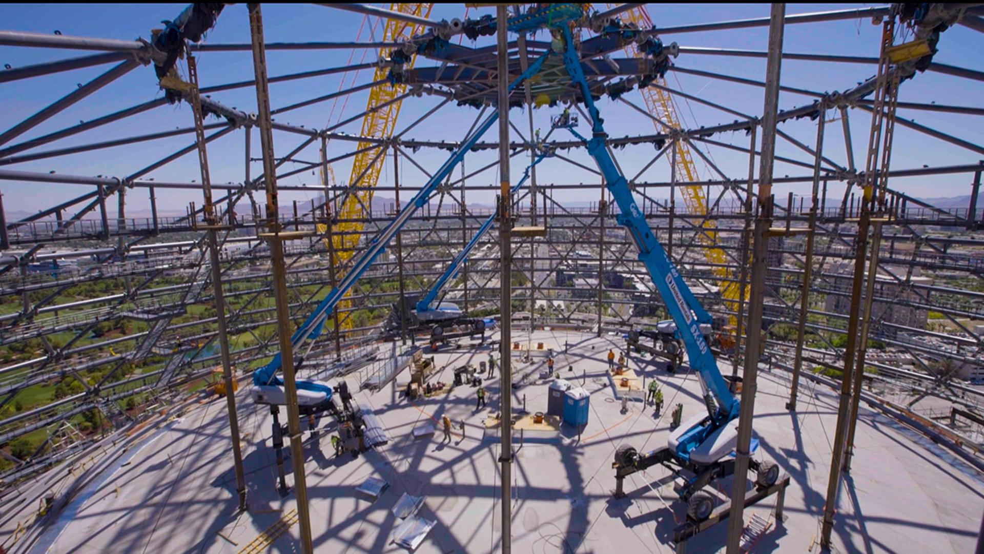 مراحل ساخت نمای داخلی MSG Sphere