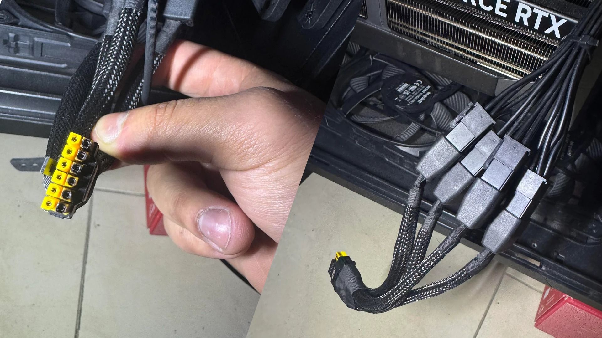 کانکتور ۱۲ پین ذوب‌شده‌ی کارت گرافیک RTX 5090 MSI