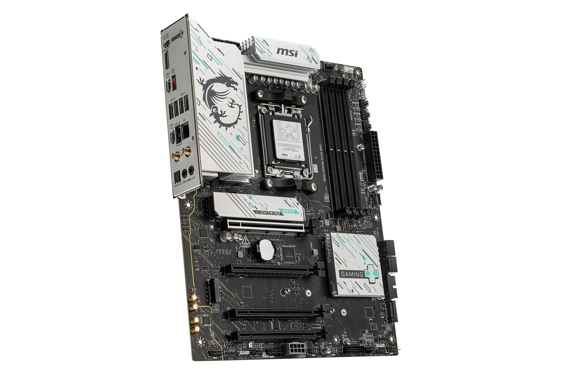 نمای سمت چپ مادربرد ام اس آی B850 GAMING PLUS WIFI