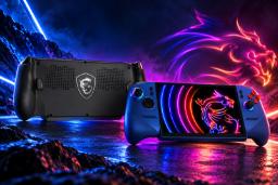 کنسول بازی دستی MSI Claw 8 EX با بدنه مشکی و آبی