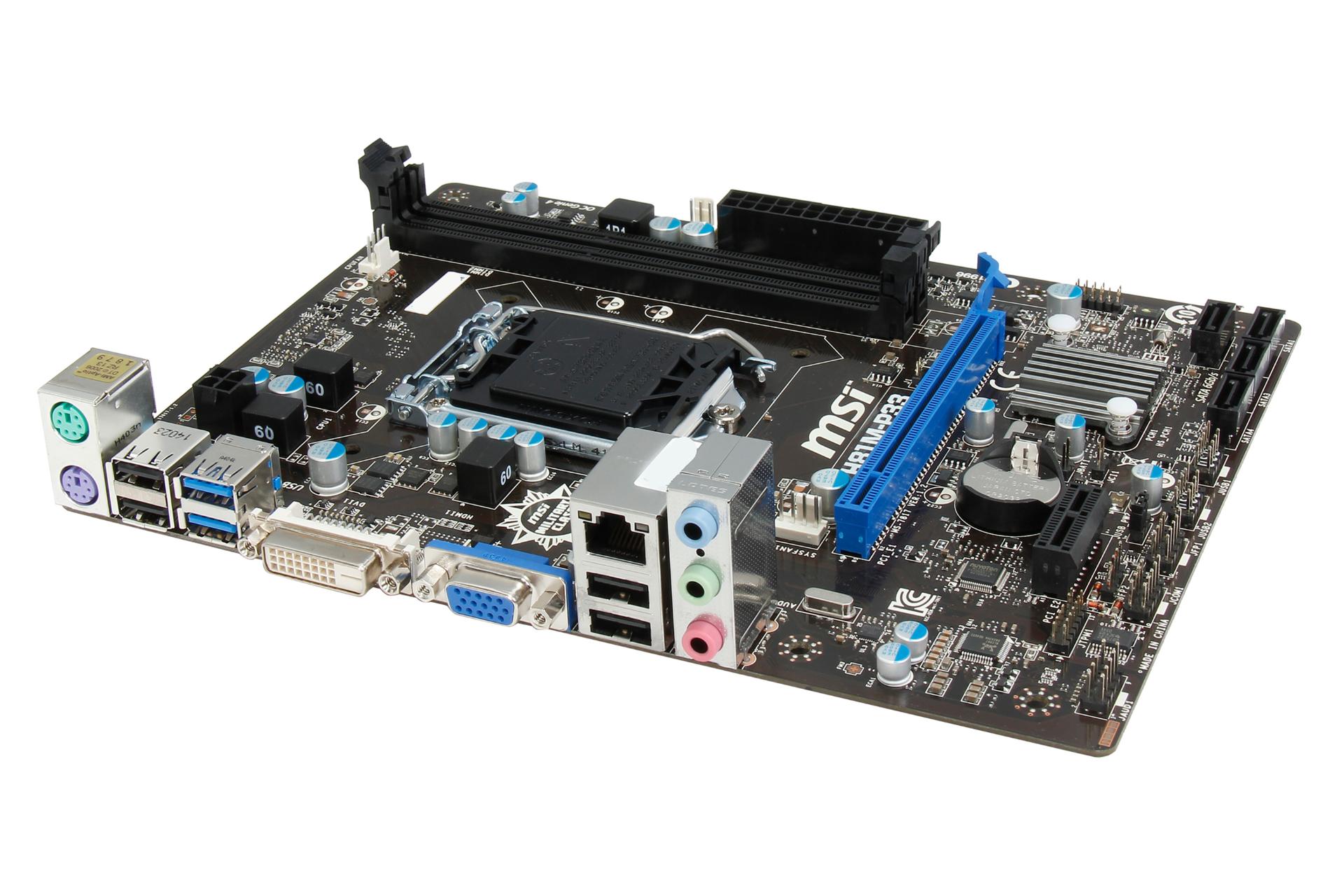 نمای کناری مادربرد ام اس آی MSI H81M-P33