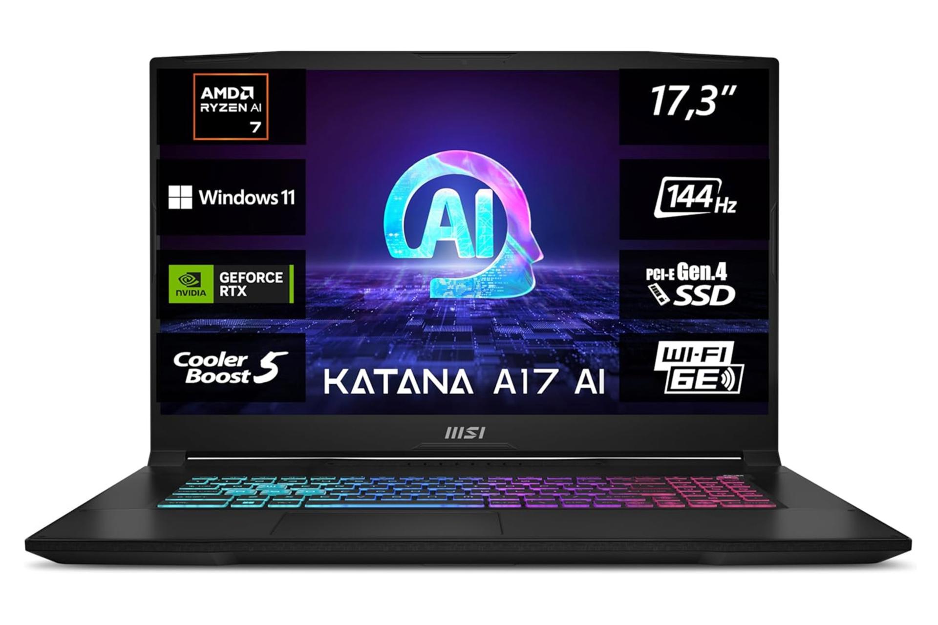 لپ تاپ Katana A15 AI B8VF ام اس آی نمای جلو