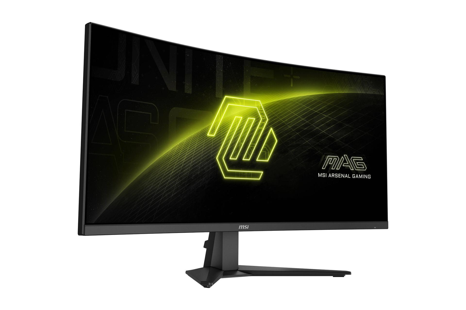 مانیتور ام اس آی MSI MAG 346CQ نمای جلو و چپ