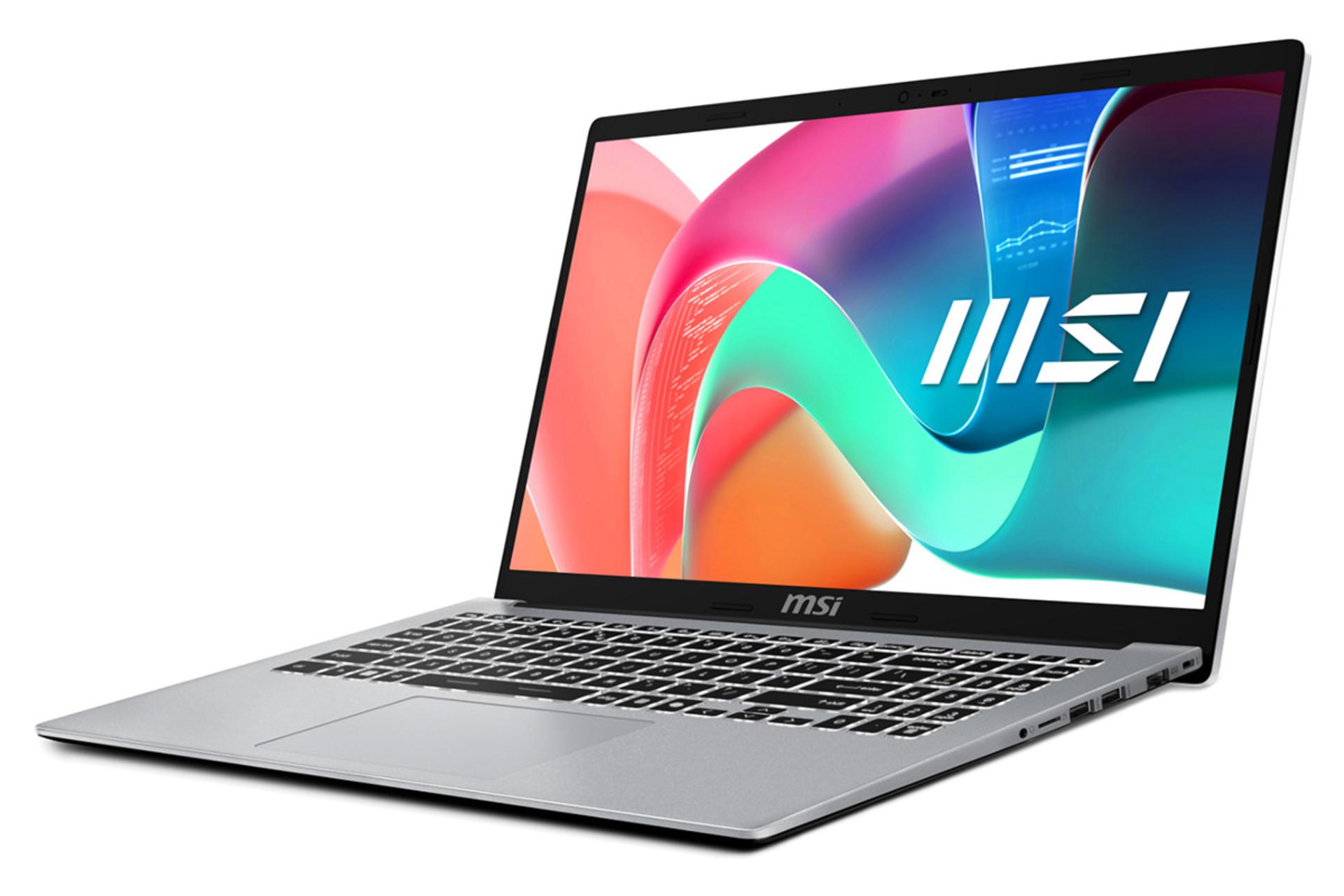 لپ تاپ ام اس آی MSI Modern 15 F1M نمای جلو و راست