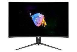 نمای جلو و لوگوی مانیتور ام اس آی 32 اینچ مدل Optix AG321CQR