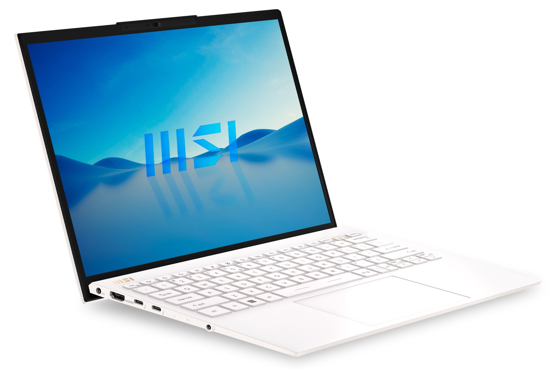 لپ تاپ MSI Prestige 13 Evo سفید از نمای جلو