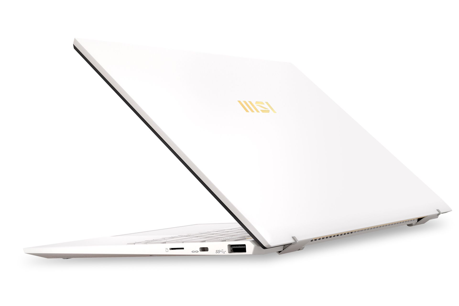 لپ تاپ MSI Prestige 13 Evo سفید از نمای پشت