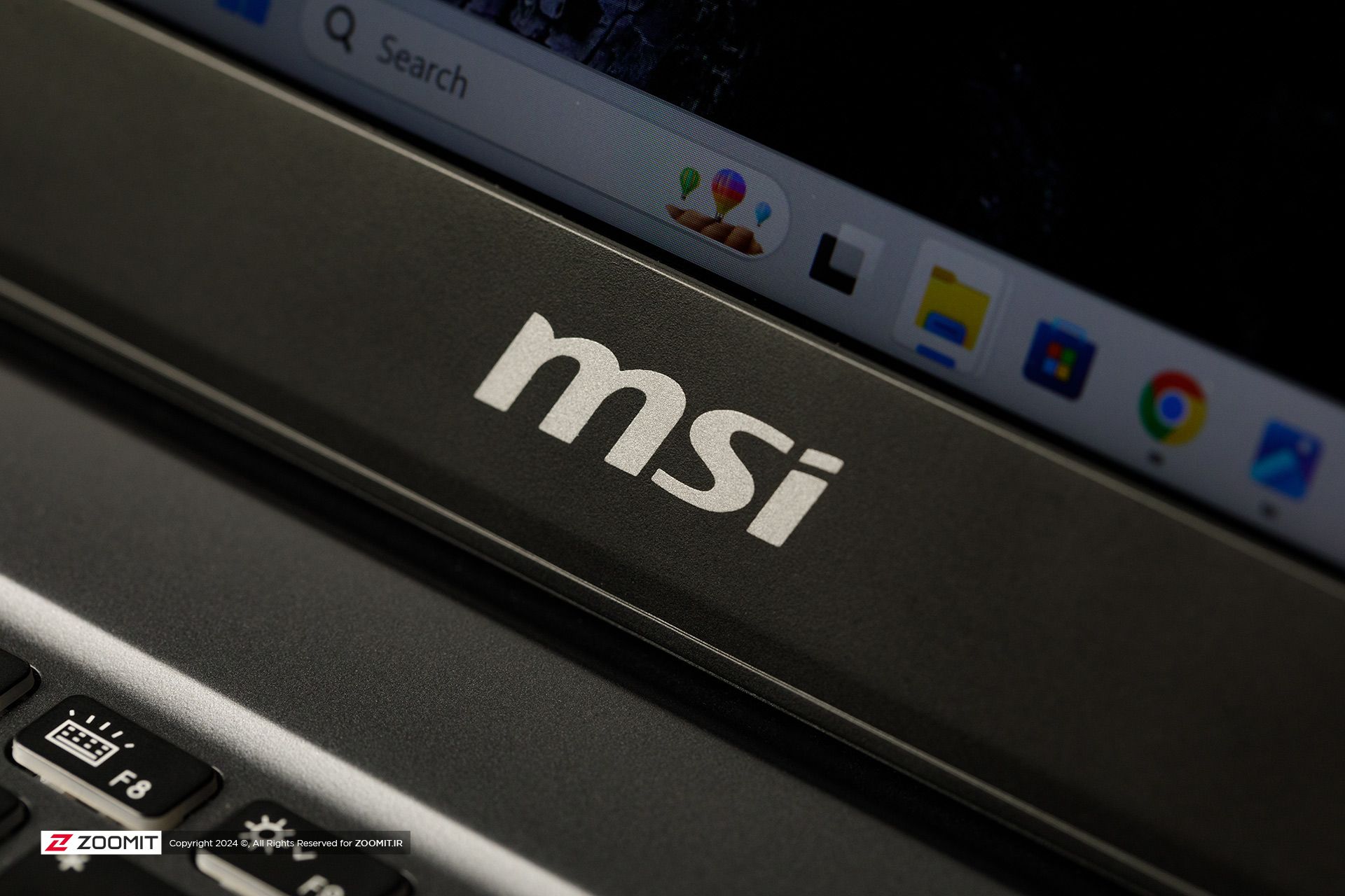 MSI logo on the edge of the laptop