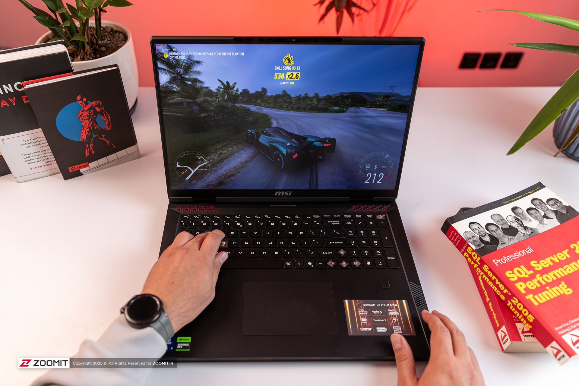 اجرای بازی فورتزا روی  MSI Raider 18 HX AI A2XWX