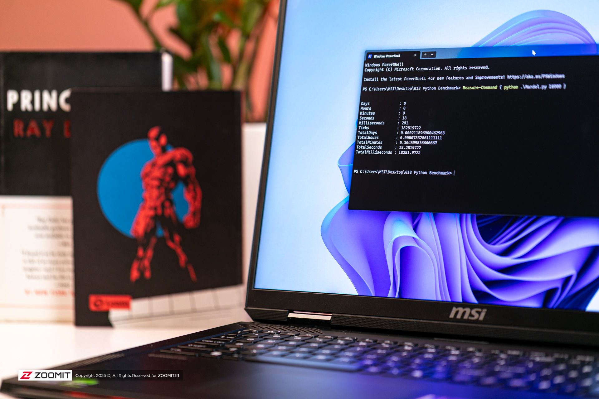 اجرای کد پایتون روی  MSI Raider 18 HX AI A2XWX
