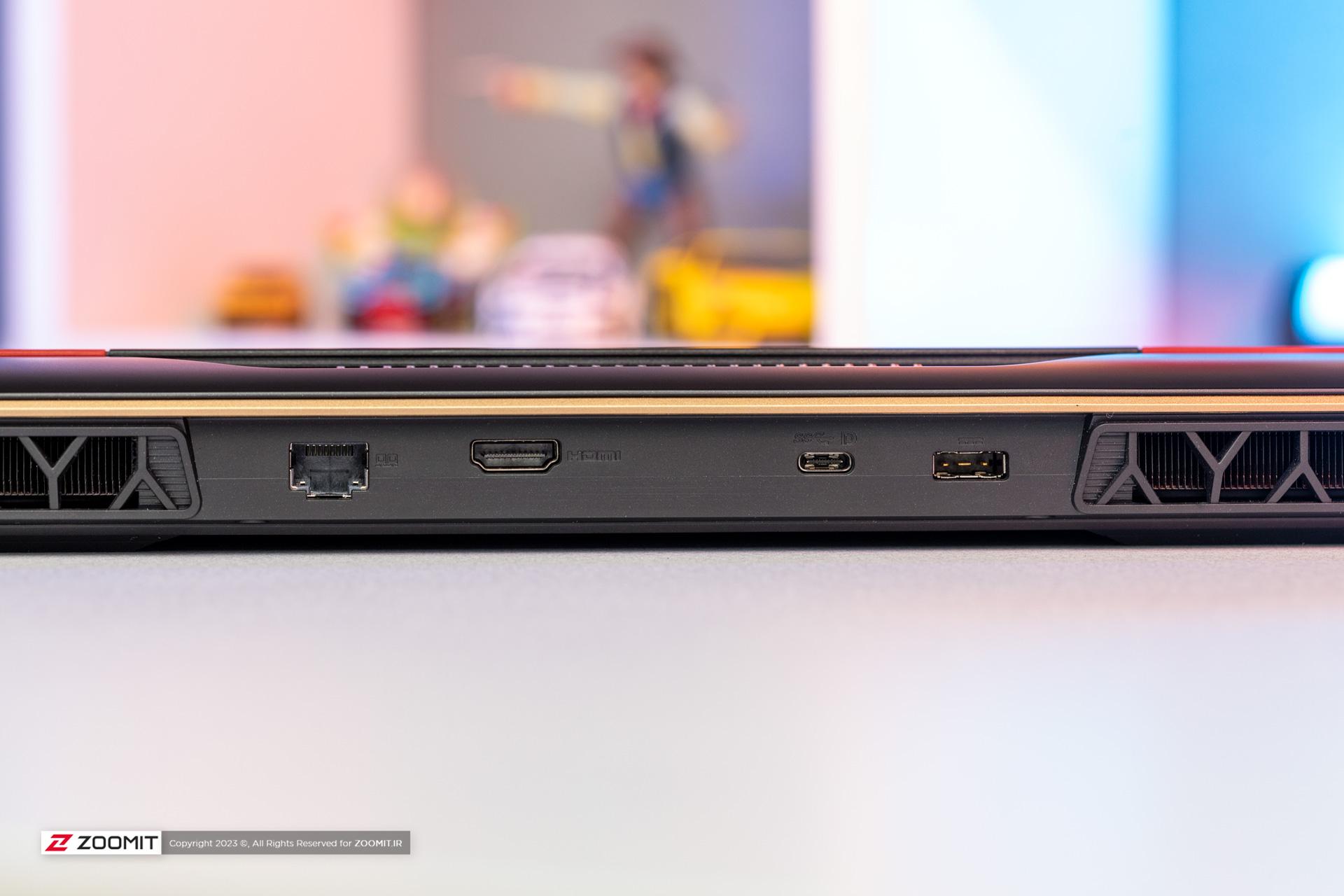نمای پشت لپ‌تاپ گیمینگ Raider GE78 HX ام‌اس‌آی